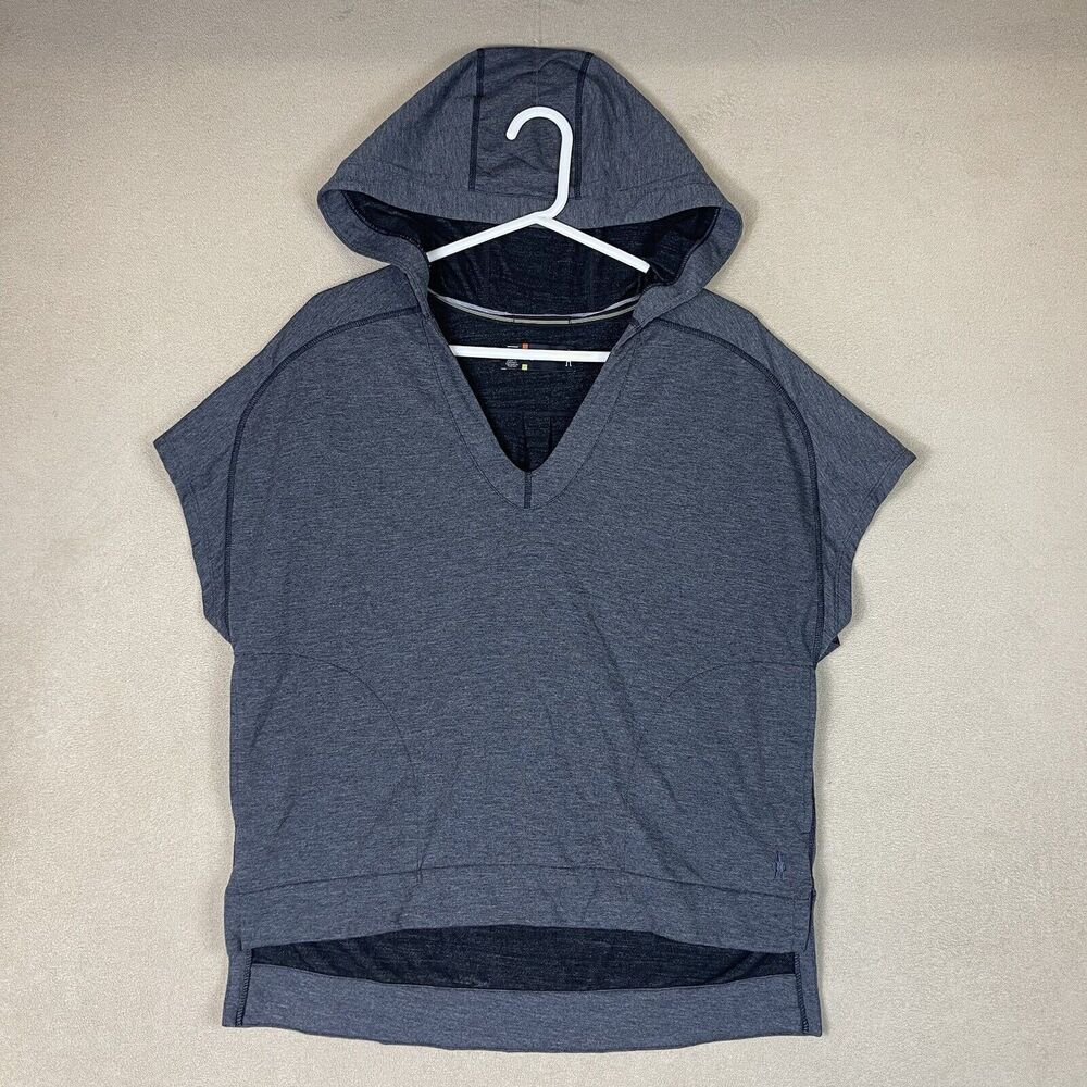 Smartwool Hoodie Womens Small Gray Active Reset Short Sleeve Sweatshirt Adult‎